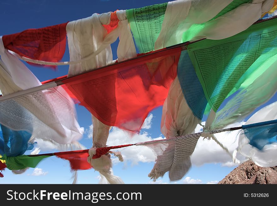 Prayer Flags In Tibet China