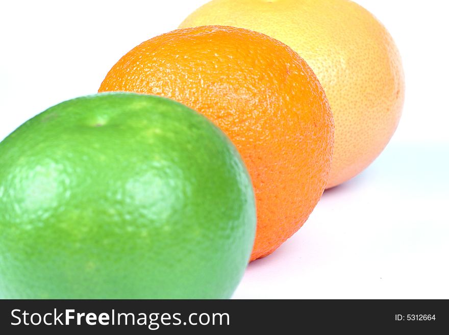 Orange And Two Grapefruits