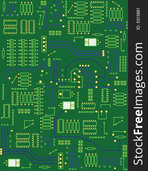 Illustration of Electronic circuit board