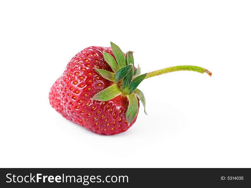A strawberry on th white background