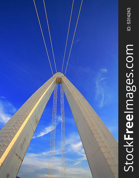 Danshui Fisher wharf lover bridge with blue sky