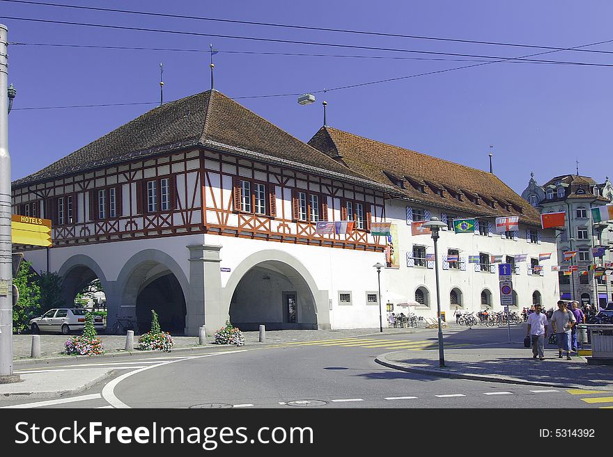 One of the old streets of Lucerne.