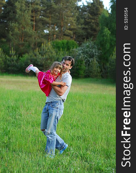 Father playing with his daughter. Father playing with his daughter