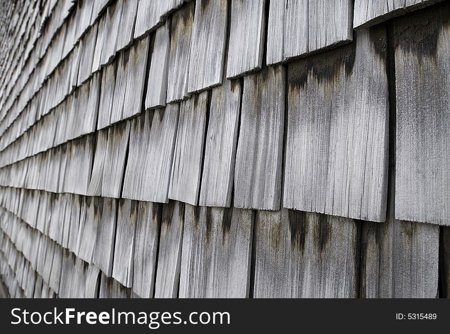 Rows Of Weathered Wood Shingles