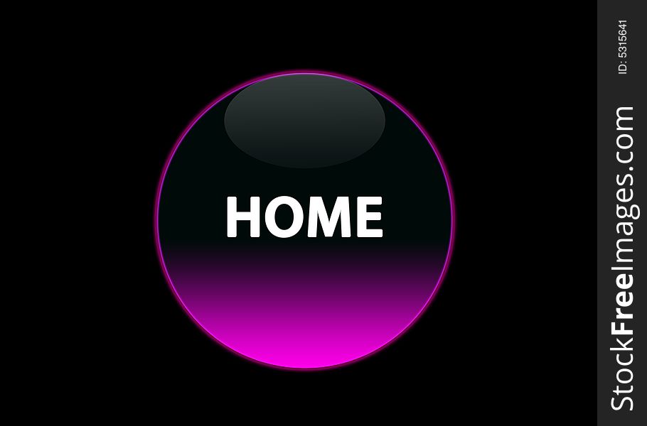 Pink neon button home