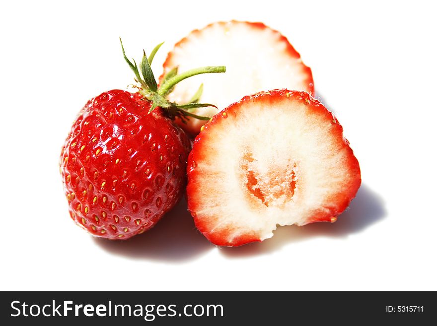 Sweet strawberry on a white background. Sweet strawberry on a white background