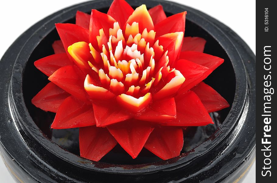 Flower soap carving on white