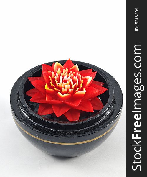 Flower soap carving with red petals. Flower soap carving with red petals