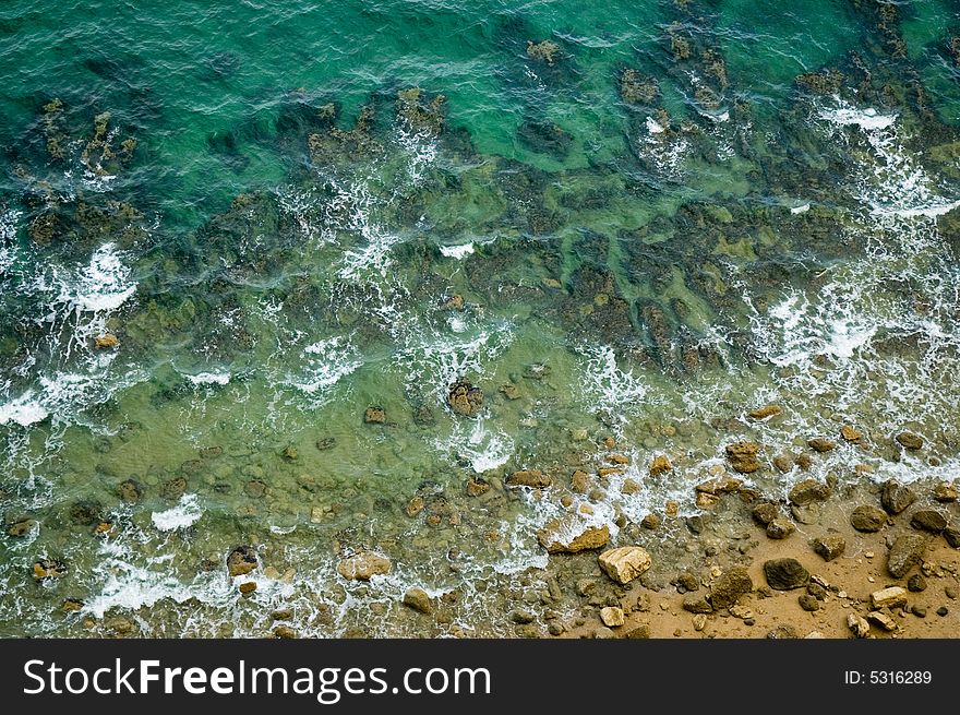 Waves from a cliff in Patagonia, Argentina. Waves from a cliff in Patagonia, Argentina.