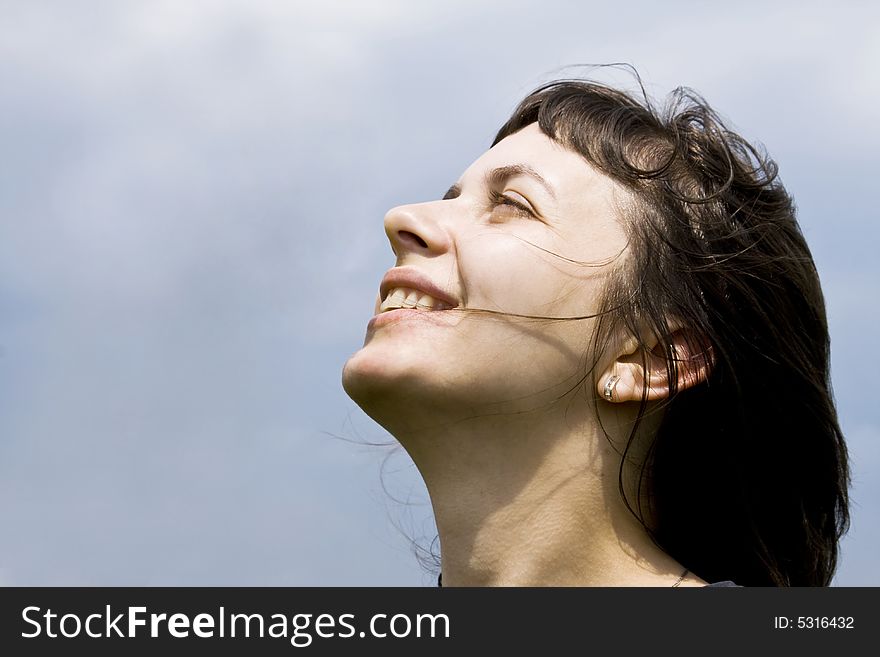 Young girl enjoying breeze