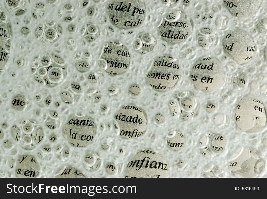 Soap bubbles with text closeup shot. Soap bubbles with text closeup shot.