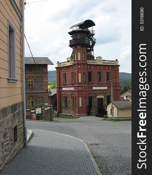 The historical buildings of the miners museum in Pribram, Czech republic.