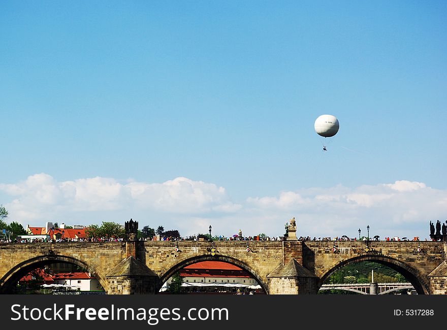 Czech Republic, Prague, Karlov bridge,  the river Vltava