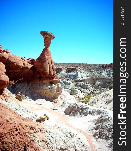 Sand rock formations in natural red and white clay. Sand rock formations in natural red and white clay