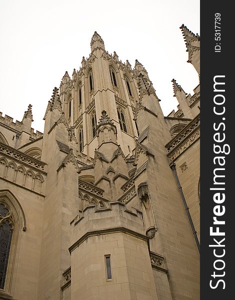 Exterior cathedral details with sky behind. Exterior cathedral details with sky behind