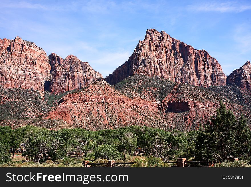 View of mountains in Zion NP. View of mountains in Zion NP