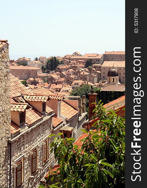 Rooftops in the old town of Dubrovnik. Rooftops in the old town of Dubrovnik