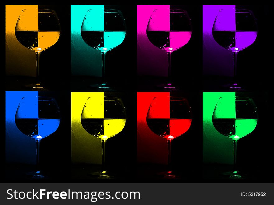 Color glasses wuth eight vriants