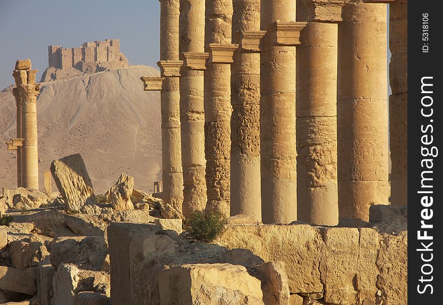 Ancient ruins in desert, Syria. Ancient ruins in desert, Syria