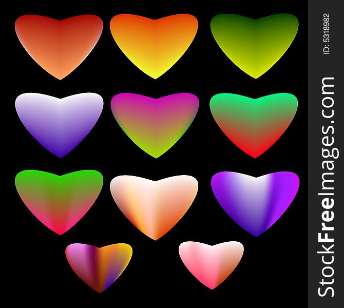 Colored Hearts