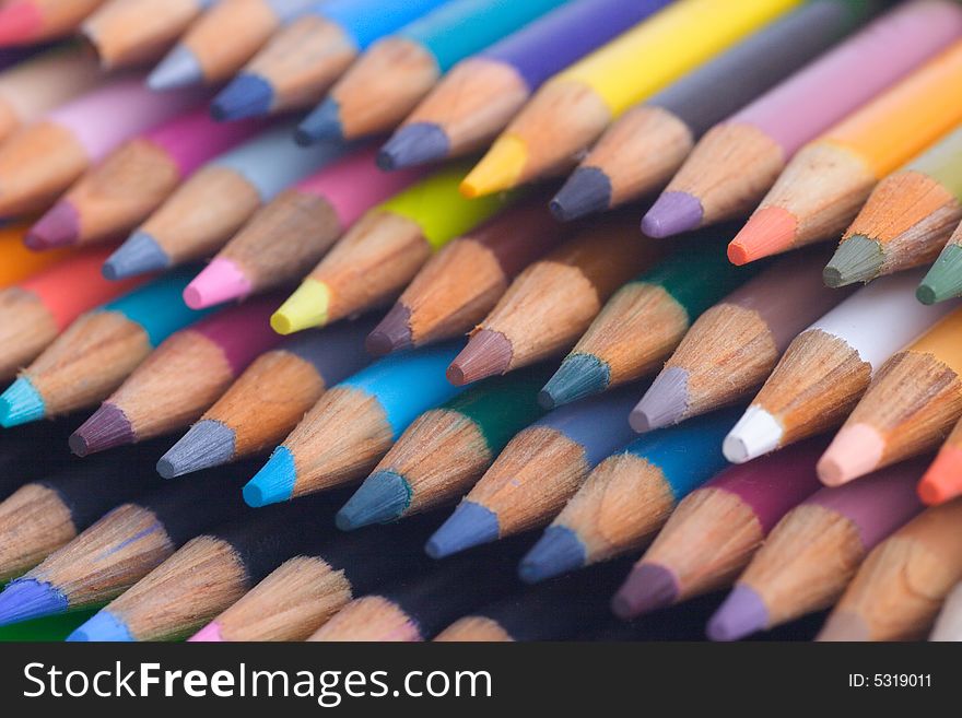 Stack of colored pencils
