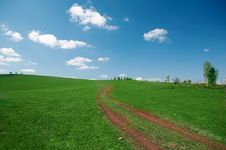 Landscape Road In Field Royalty Free Stock Photos Landscape Road In Field Royalty Free Stock Photos