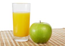 The Glass Of Orange Juice And Green Apple Royalty Free Stock Images The Glass Of Orange Juice And Green Apple Royalty Free Stock Images