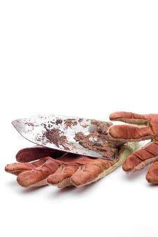 Dirty Worn Gardening Gloves Royalty Free Stock Images
