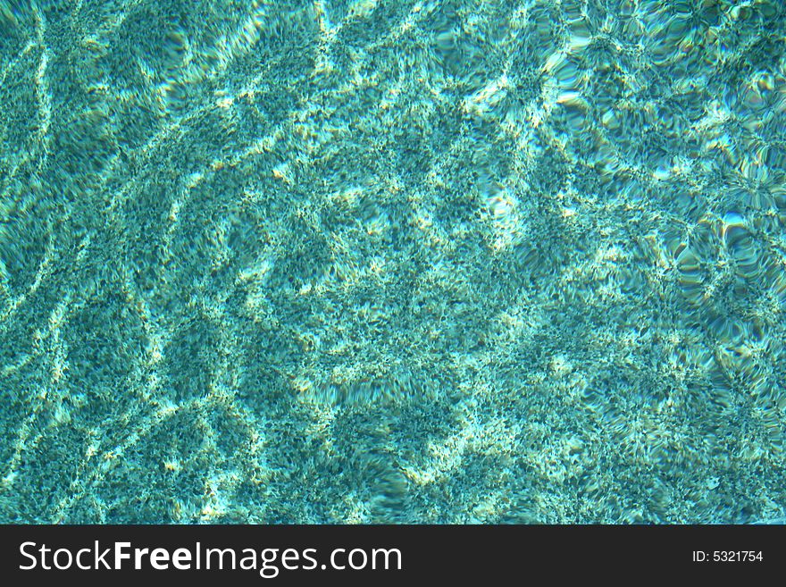 Blue water with waves on the ground