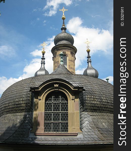 Roof top of the pilgrimage church in WÃ¼rzburg,Germany. Roof top of the pilgrimage church in WÃ¼rzburg,Germany.