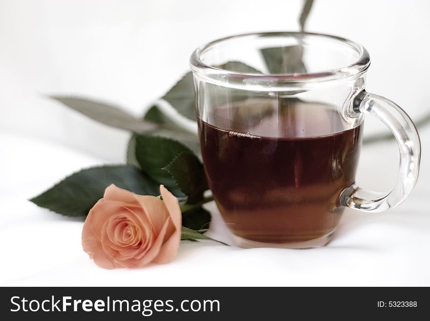 A cup of tea isolated on white. A cup of tea isolated on white