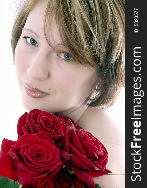 Beauty Women with red rose. Beauty Women with red rose