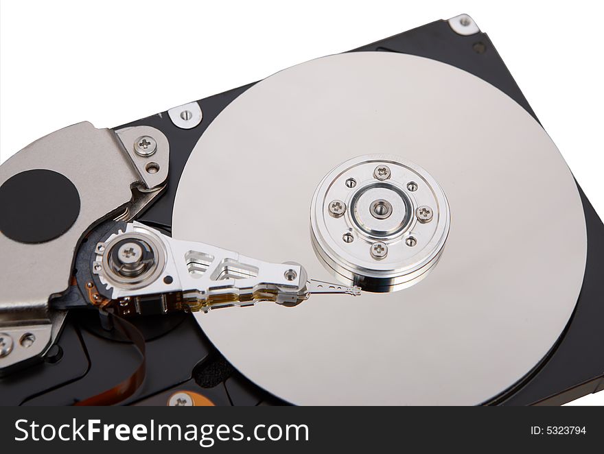 The hard disc isolated on white background