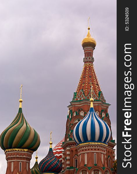 Saint Basil cathedral temple in Moscow on Red Square