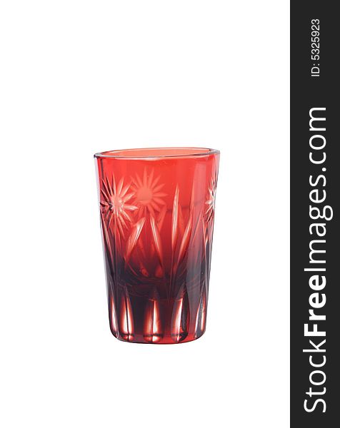 Old shot glass with clipping path.