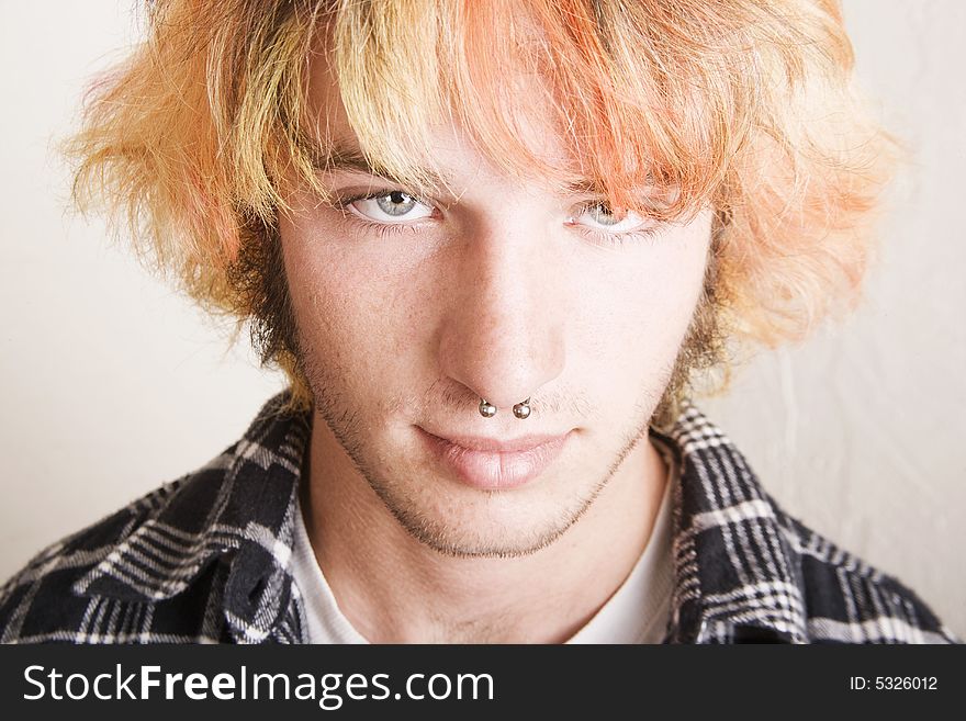 Punk Boy With Brightly Colored Hair