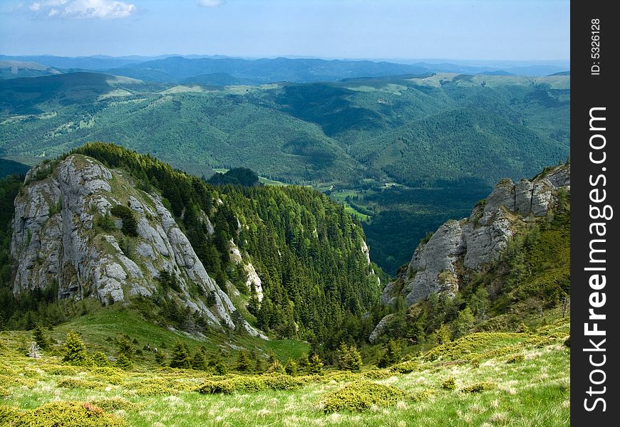 Alpine valley in Carpathian