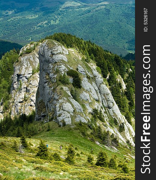 Rocky Tower In Mountain