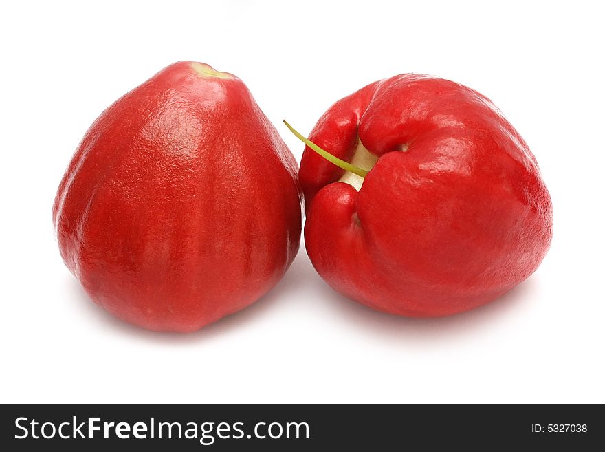 Two water apples isolated on white background.