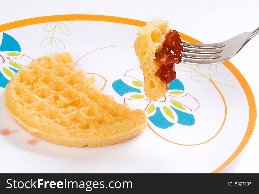 Nice and sweet waffle for breakfast