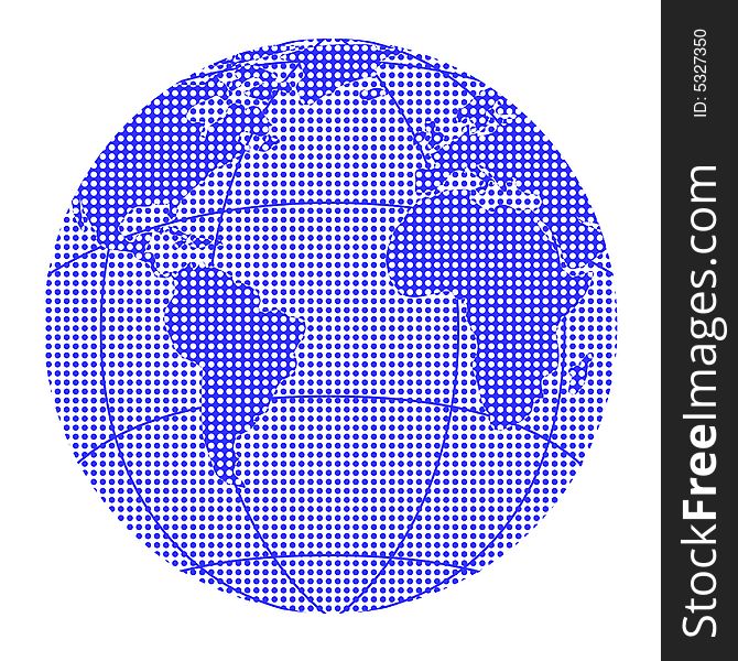 Vector art of a Globe halftone dots