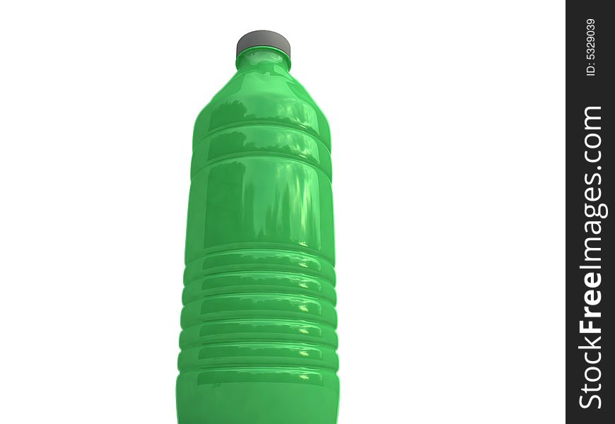 Green plastic bottle For juice.