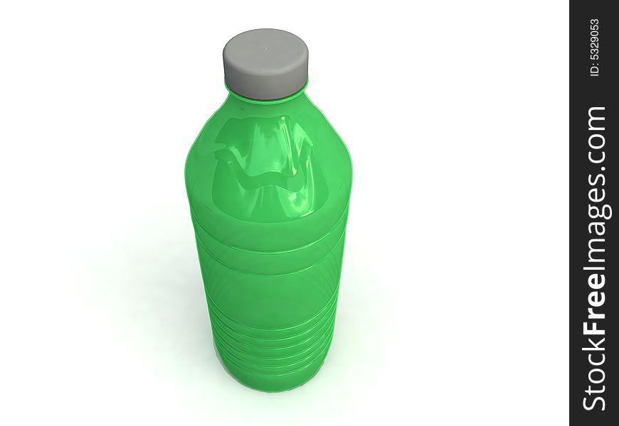 Green plastic bottle For juice.