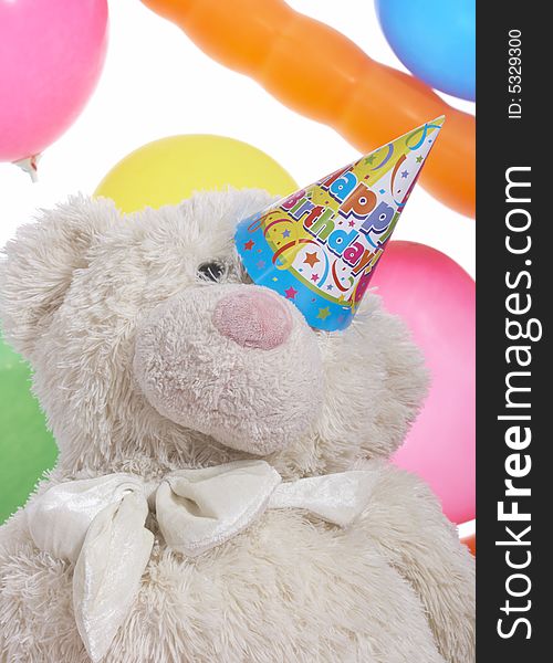 Party Hat On Teddy Bear