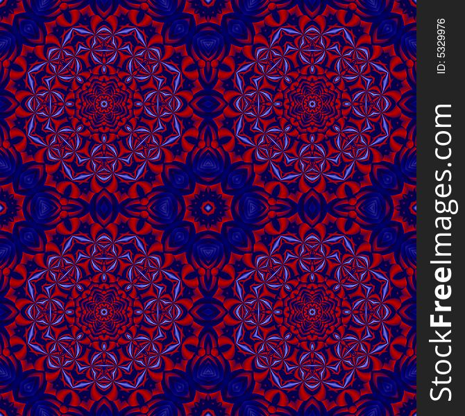 Abstract fractal image resembling geometric medallion wallpaper