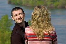 Guy And Girl Outdoor Stock Photography Guy And Girl Outdoor Stock Photography