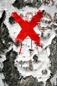 Birch Bark With Cross Royalty Free Stock Images Birch Bark With Cross Royalty Free Stock Images