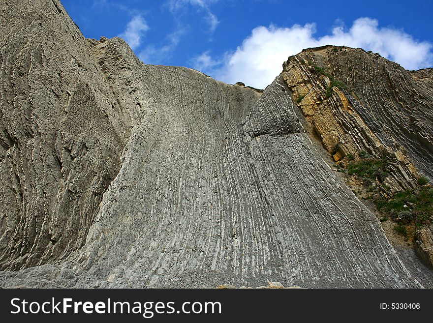 An image og geologic sedimentary stratum in Spain.