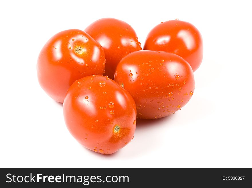 Fresh Tomatoes With Waterdrops.