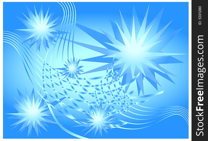 Beautiful pattern with bound lines and stars in blue, illustration. Beautiful pattern with bound lines and stars in blue, illustration
